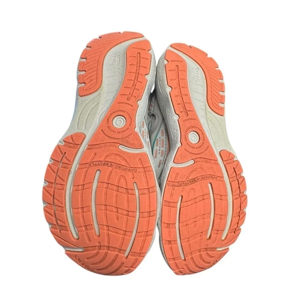 Brooks Glycerin 20 Running Shoes Womens 10.5 Gray Teal Cushioned Neutral Trainer
